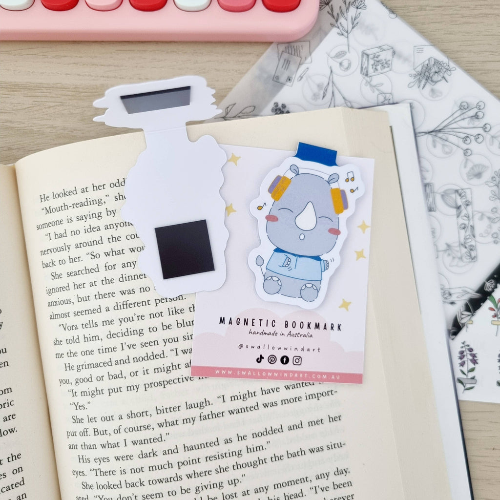 Magnetic Bookmark - Rock n Roll Rhino