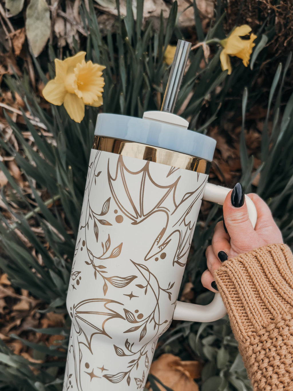 Engraved Gold Dragons Bookish 40oz Tumbler