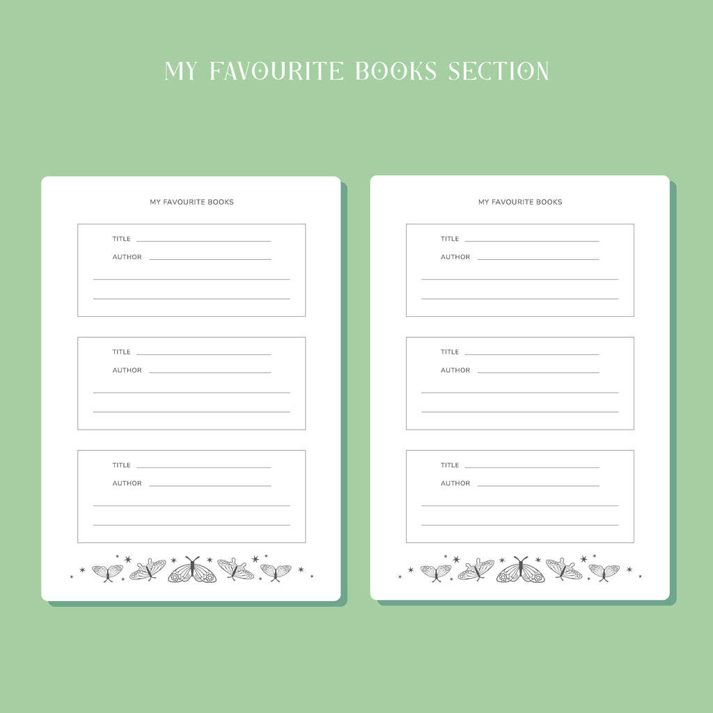 Whimsical Reading Journal – Literary 50 Book Review Notebook