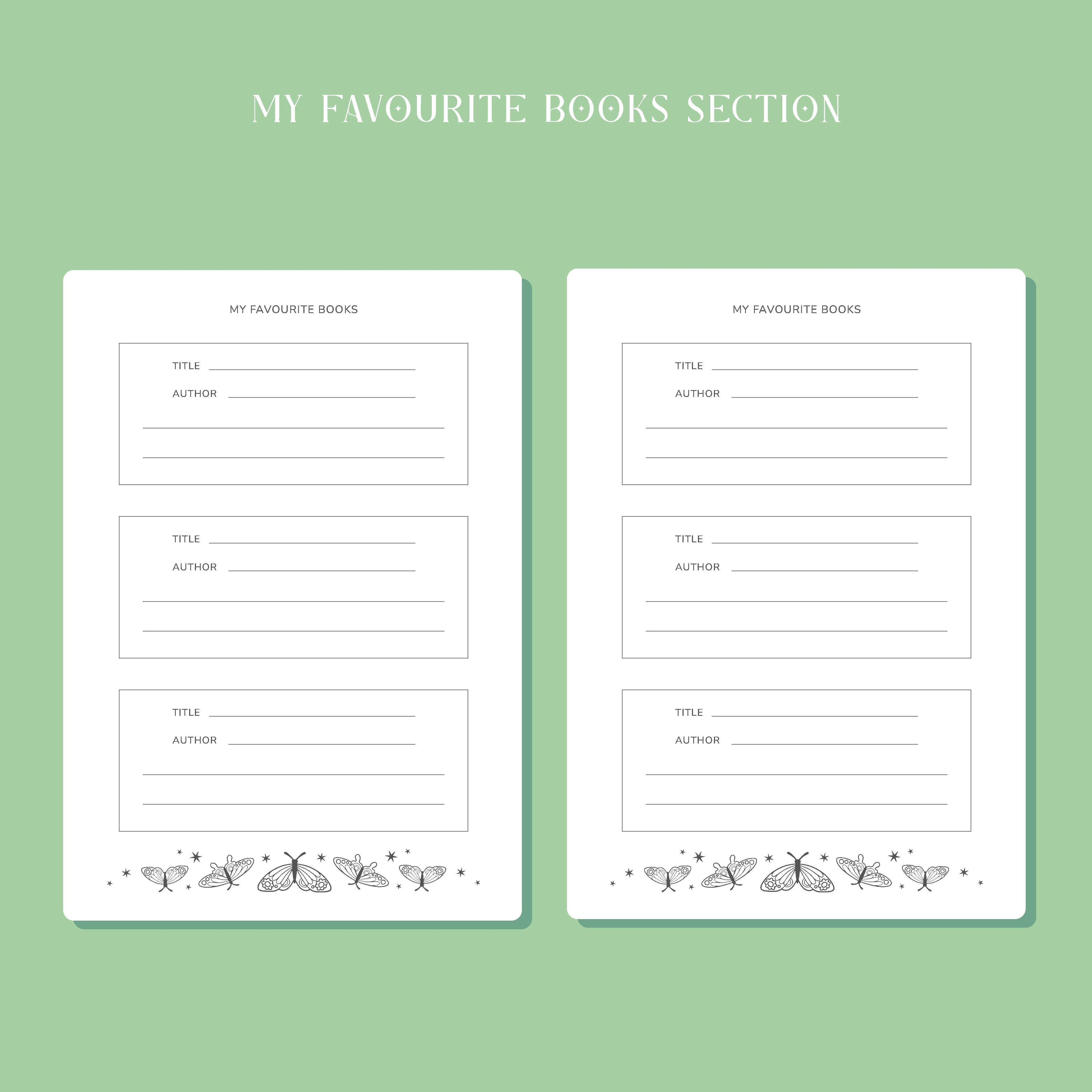 Whimsical Reading Journal – Literary 50 Book Review Notebook