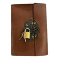 7x5" Antique Leather Journal With Padlock (18x12.5cm)