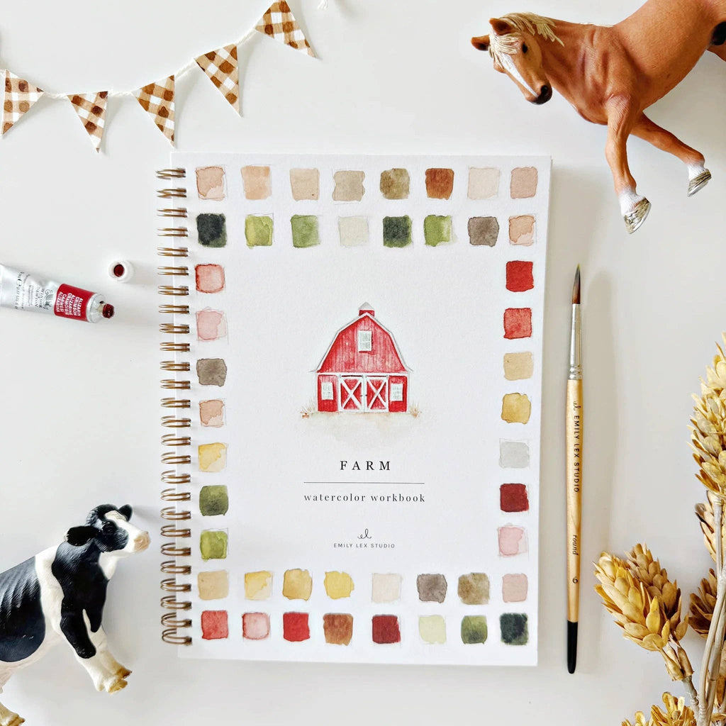 Farm watercolor workbook
