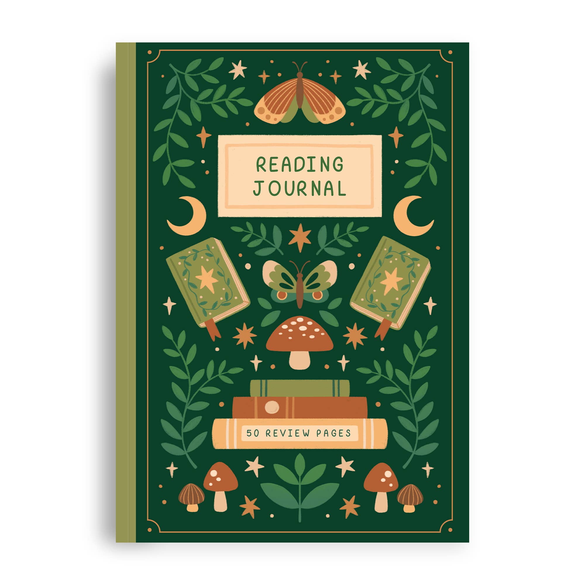 Reading Journal Fantasy Forest, 50 Page Book Review Notebook