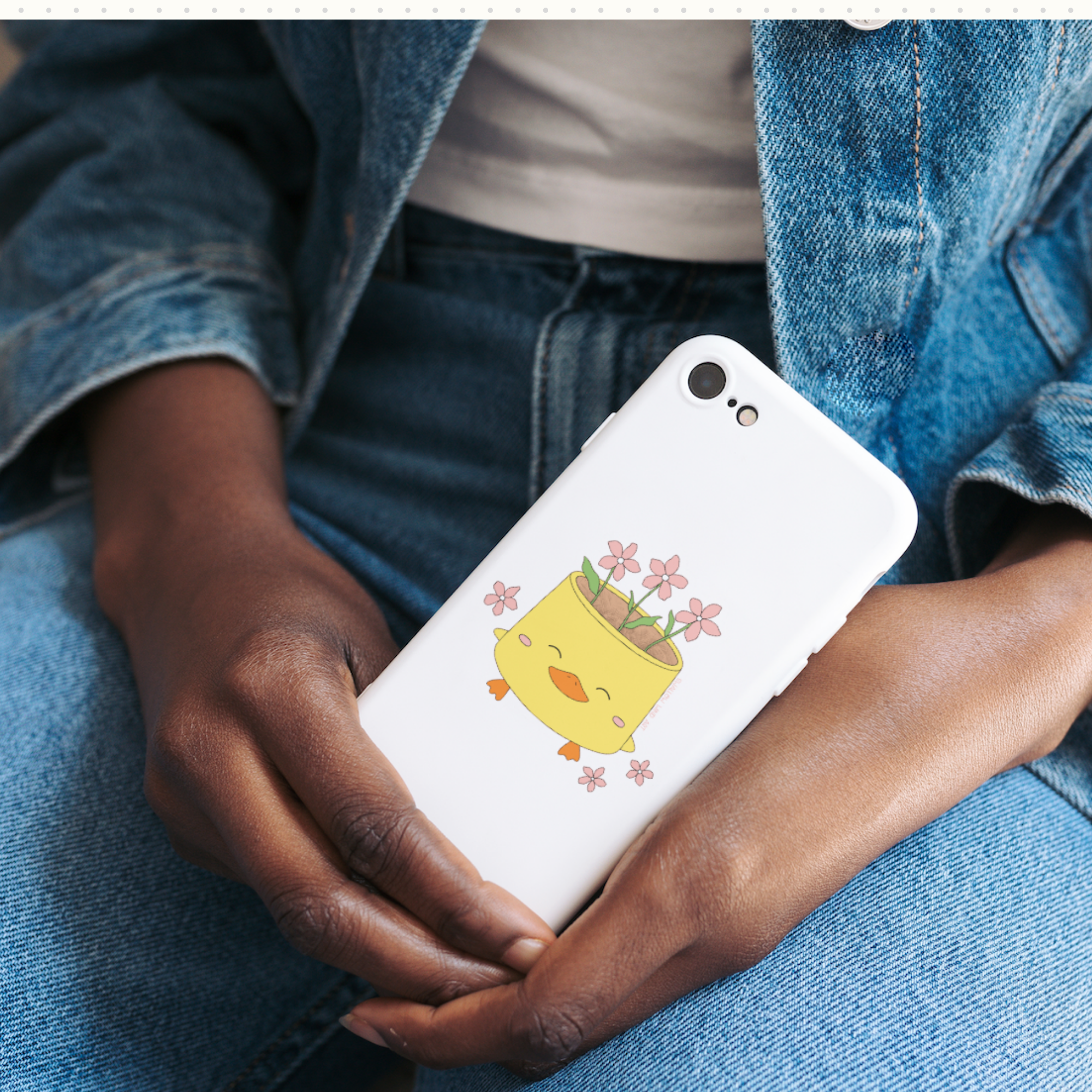 Vinyl Sticker - Happy Duck Planter