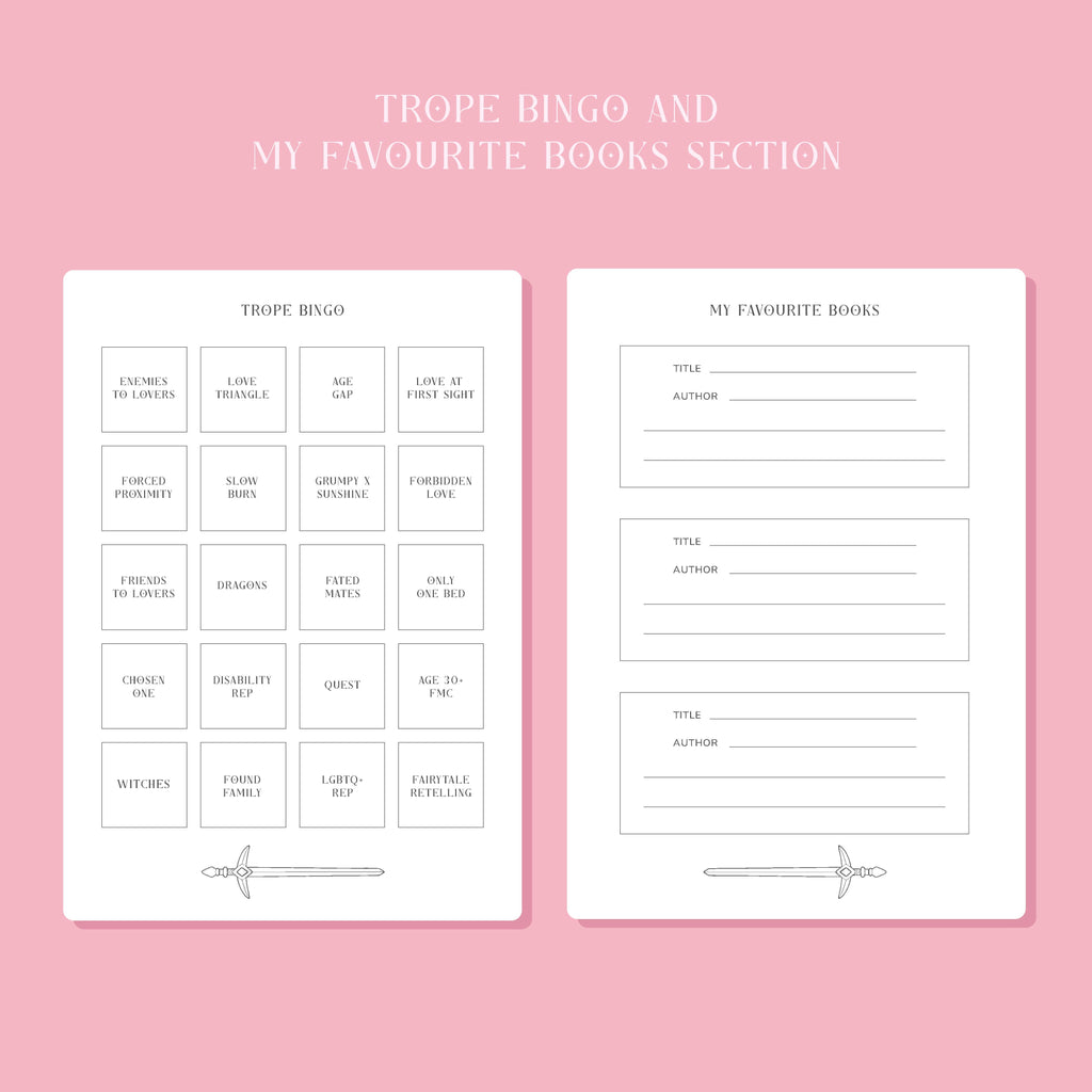Romantasy Reading Journal – Literary 50 Book Review Notebook