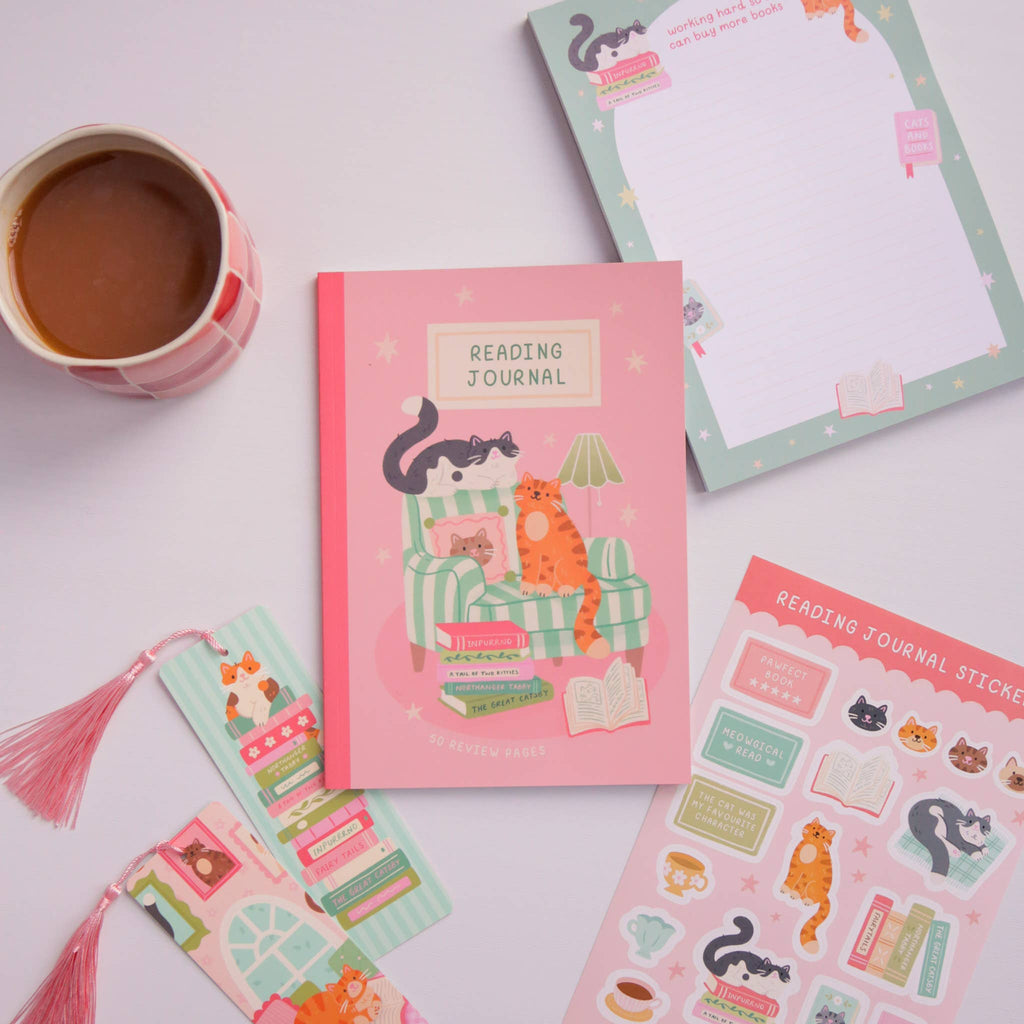 Reading Journal Cats – 50 Page Book Review Notebook
