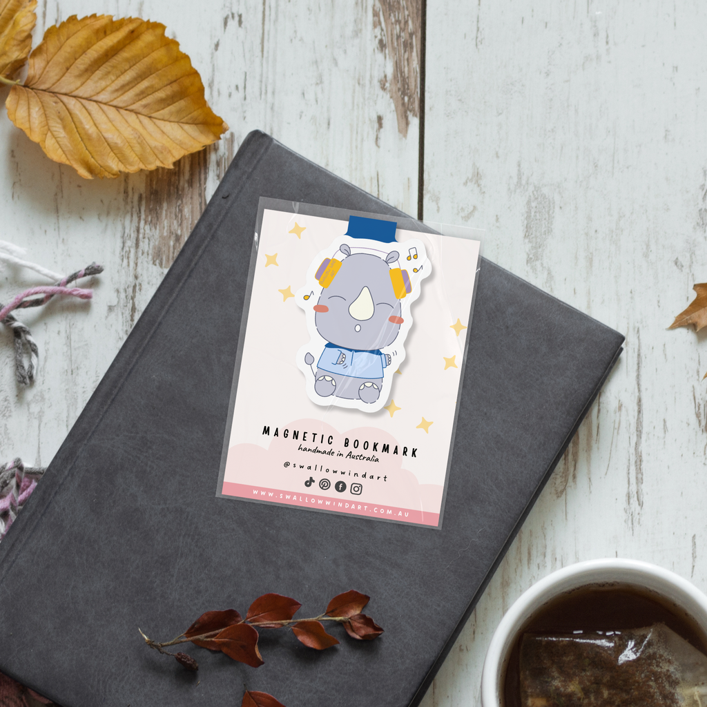 Magnetic Bookmark - Rock n Roll Rhino